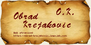 Obrad Krejaković vizit kartica
